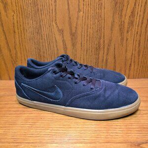 Nike SB Check Solarsoft Skateboarding Canvas Sneakers Men's 12 Black/Gum Shoes